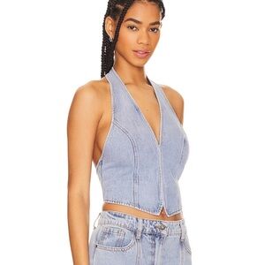 Stylish Denim Halter Top